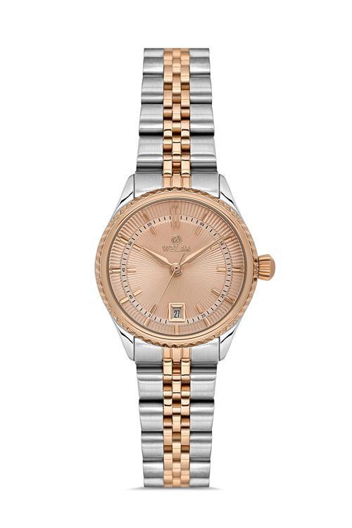 Wel 2511-7 Kadın Kol Saati – Çelik Kasa & Kordon, Takvimli, Gümüş Rose Renk, Su Geçirmez