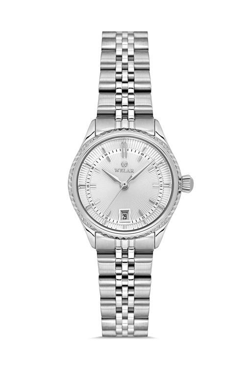 Wel 2511-1 Kadın Kol Saati – Çelik Kasa & Kordon, Takvimli, Gümüş Renk, 3 ATM Suya Dayanıklı