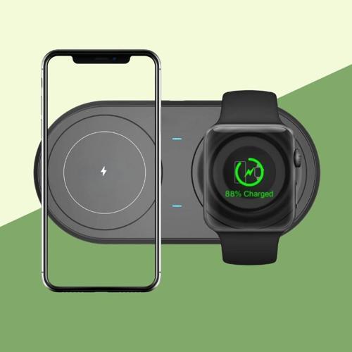 2si 1arada Kablosuz Saat,Kulaklık ve Telefon Hızlı Şarj Etme Aparatı (5365)