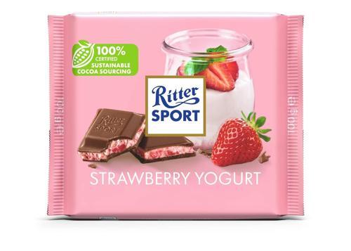 Sport Strawberry Yogurt - Çilek Parçacıklı ve Yağsız Yoğurt ve Çilekli Krema Dolgulu Sütlü Çikolata 100 g