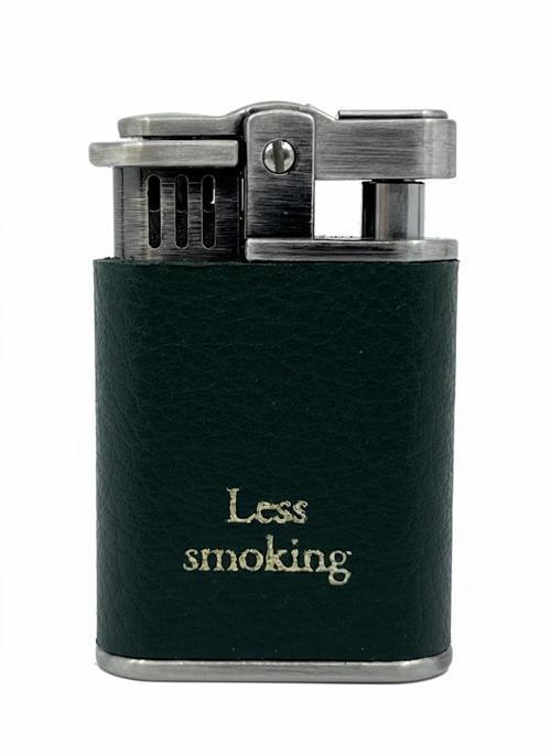 Less Smoking Deri Kaplama Benzinli Çakmak - Yeşil