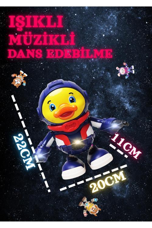 Dans Eden Işıklı Müzikli Ördek Astronot Oyuncağı - Uzay Keşif Timi