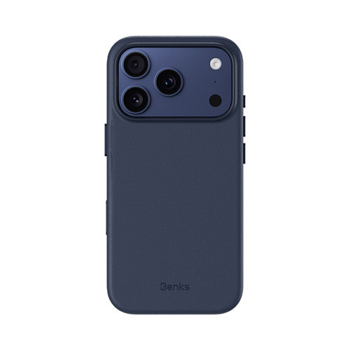İphone 17 Pro Uyumlu Kılıf M-Safe Şarj Özellikli Vitapro Serisi Pu Deri Kapak Mavi