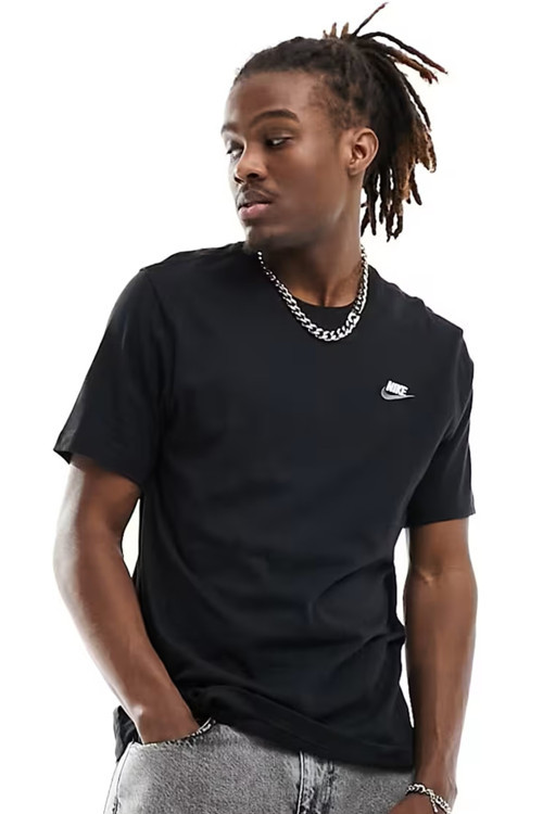 Sportswear Club Men's T-Shirt Erkek Pamuklu Tişört Siyah