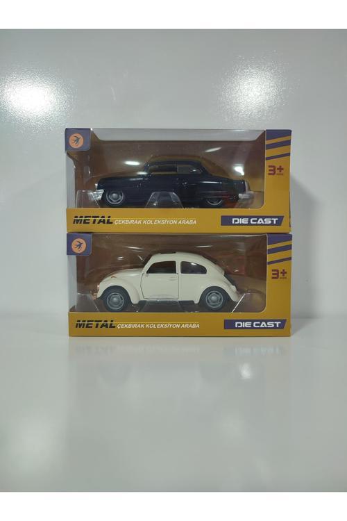 12 Cm Çek Bırak Siyah Chevrolet Ve Beyazvosvos 2 Li Set