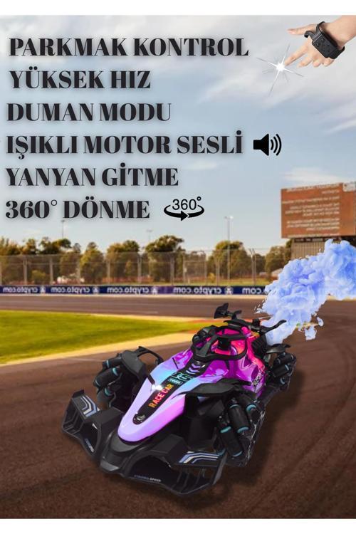 2.4 Ghz Yüksek Hızlı Parmak Kontrol Duman Modlu Uzaktan Kumandalı Formüla Yarış Arabası