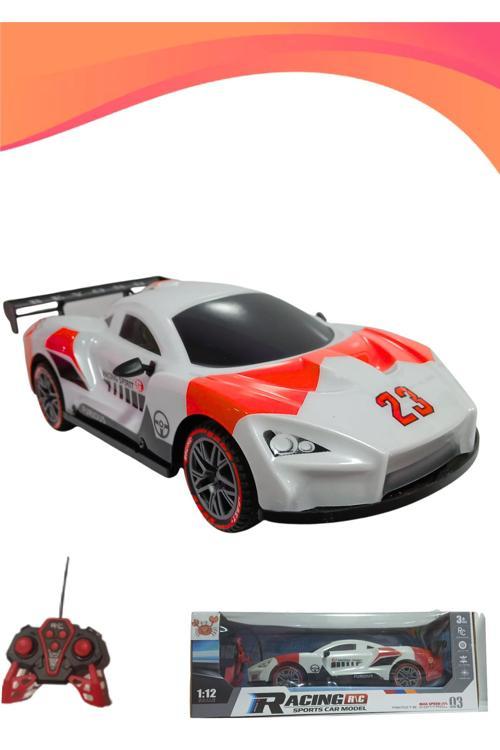 1:12 Büyük Boy 30 Cm Uzaktan Kumandalı Full Fonksiyon Şarjlı Beyaz Yarış Arabası
