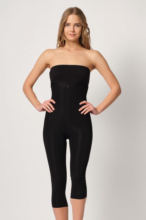 Siyah Mı Emay 2868 Fermuarlı Kapri Tayt Lazer Korse