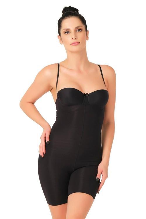 Siyah Mı Emay 2758 Lazer Kesim Göğsü Açık Boxer  Korse