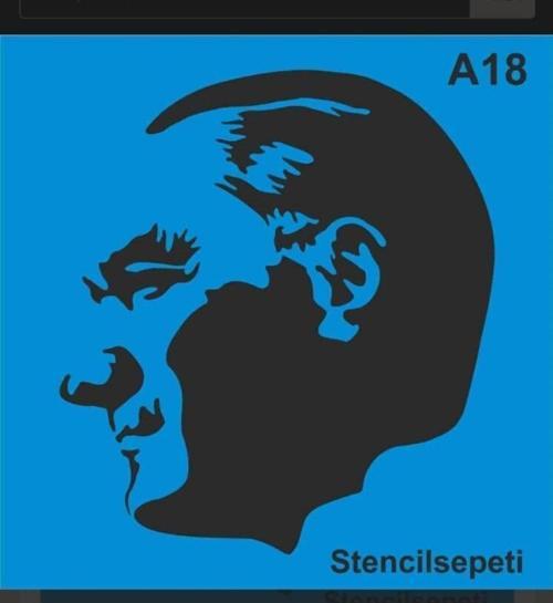 Atatürk Stencıl Şablon Ata18 20x20 Cm
