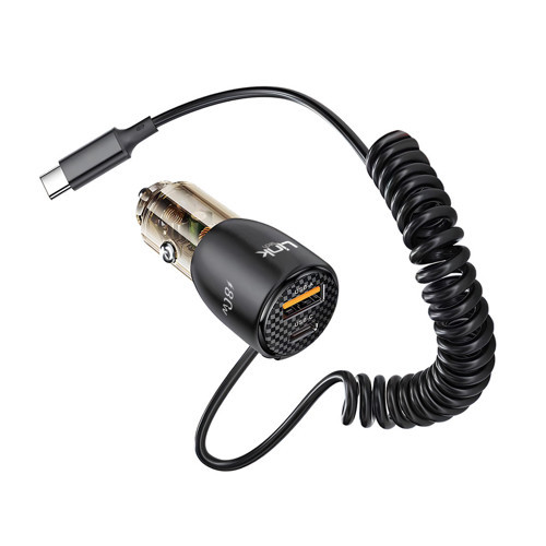 C509 80W PD45W Sabit Kablolu + PD + USB-A Şeffaf Araç Şarj Aleti