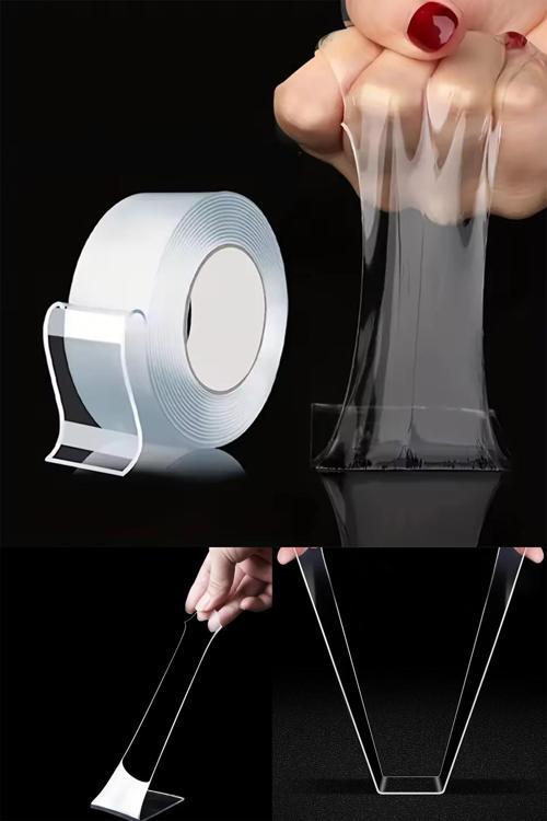 Çift Taraflı Şeffaf Nano Teknolojili Süper Güçlü Bant Ekstra Güçlü Duvar Çerçeve Taşıyıcı 2 Metre