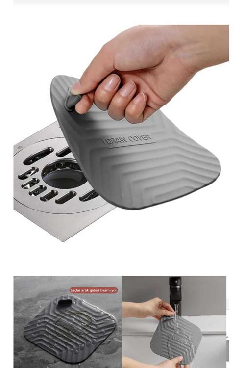 Kare Kötü Koku Önleyici Silikon Mat Banyo Mutfak Lavabo Balkon Gider Tıpası Kapağı