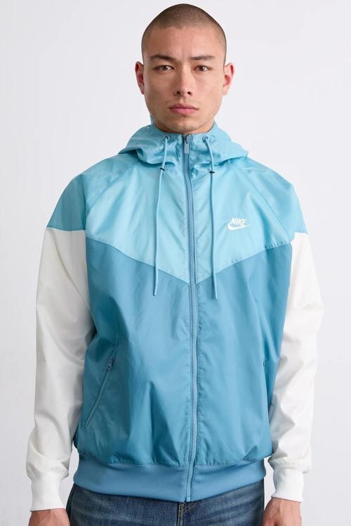 Windrunner Full Zip Jacket Kapüşonlu Erkek Ceket Rüzgarlık Mavi Açık Mavi