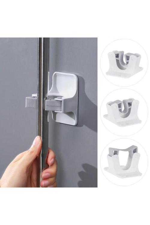 2 Adet Duvara Monte Mop Ve Paspas Tutucu, Fırça Süpürge Mop Askısı