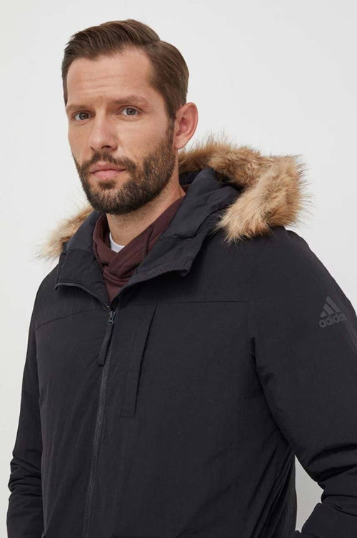 Paveric Fur Parka Opsiyonel Kürklü Kapüşonlu Regular Fit Uzun Erkek Mont Siyah