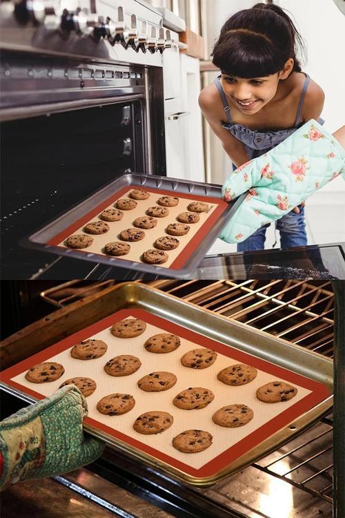 Fırınlanabilir Kendinden Yağlı Silikon Pişirme Matı, Yağlı Fırın Kağıt Derdine Son 40X30Cm