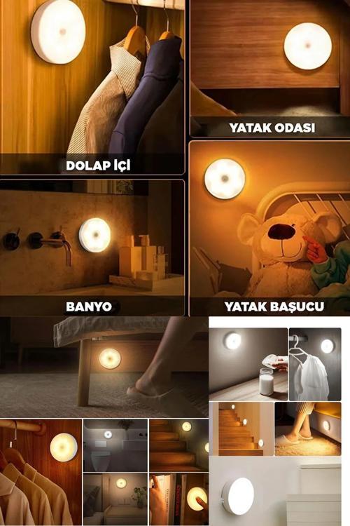 Hareket Sensörlü Lamba – Usb Şarjlı, Beyaz Işık Modlu