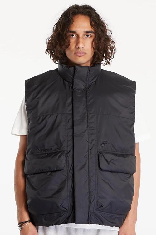 Sportswear Tech Pack Therma Fit ADV Yalıtımlı Dokuma Geniş Kalıp Yelek Siyah