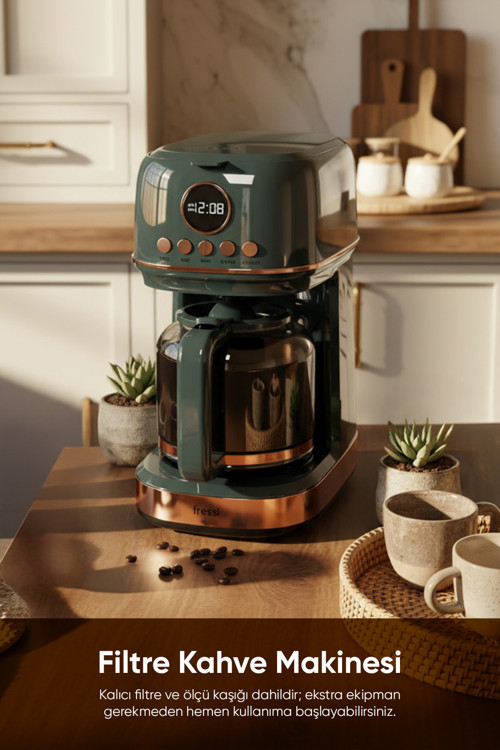 Dijital Göstergeli Yeşil Filtre Kahve Makinesi Fr-Fc09 Velluto