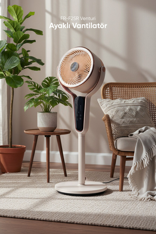 Ayaklı Vantilatör 3 Kademe Hız Ayarlı Kumandalı Fr-F25R Venturi
