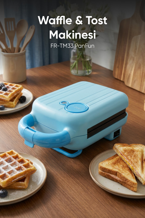 Tost Ve Waffle Makinesi | Çıkarabilir Yapışmaz Plakalı | 5 Ayrı Plaka | Fr-Tm33 Panfun