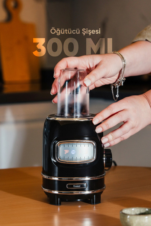 Kişisel Blender Seti Öğütücülü Smoothie Şişeli Blender 1,0 Litre Blendir Seti Fr-Bl01 Retroblend