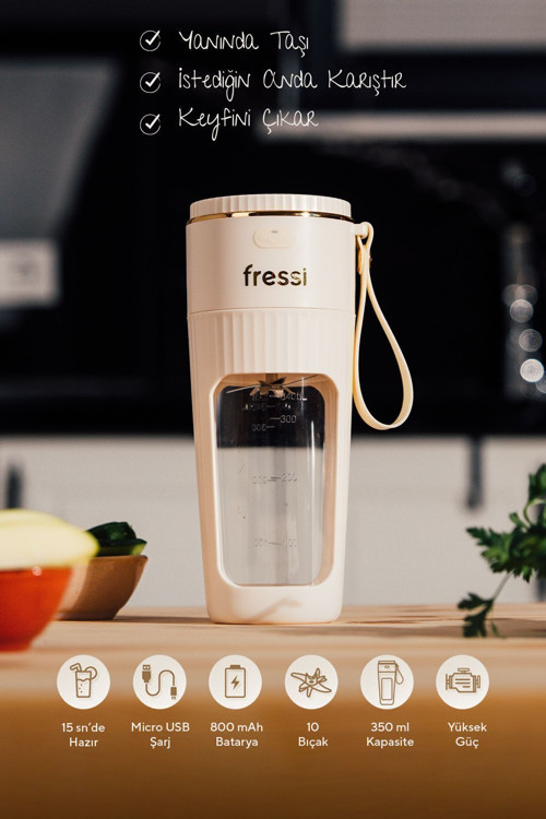 Kişisel Smoothie Blender Taşınabilir Şarjlı Öğütücü Fonksiyon Smothie Blendır 80W 350Ml Fr-Bl0318