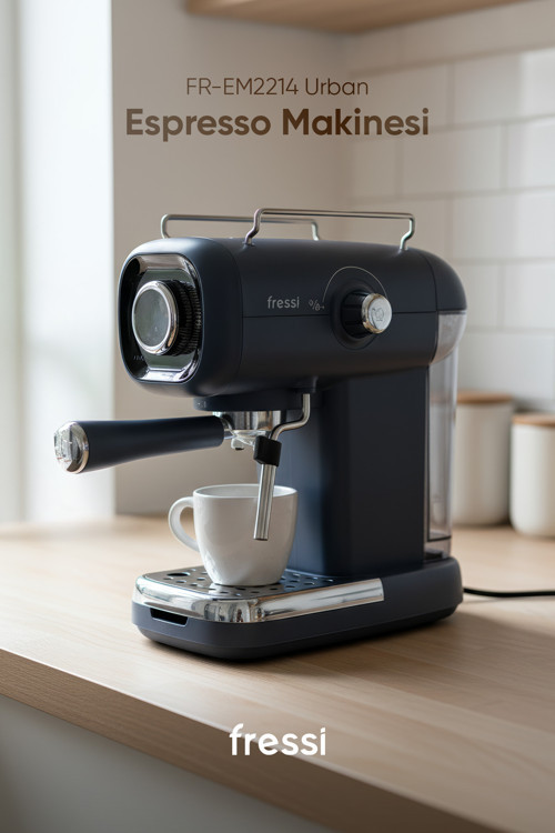 Espresso Latte Cappuccino Kahve Makinesi Süt Köpürtücülü 20Bar Basınçlı Fr-Em2214 Urban