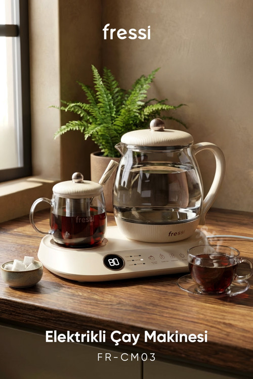 Fr-Cm03 Standlı Dijital Göstergeli Cam Krem Çay Makinesi