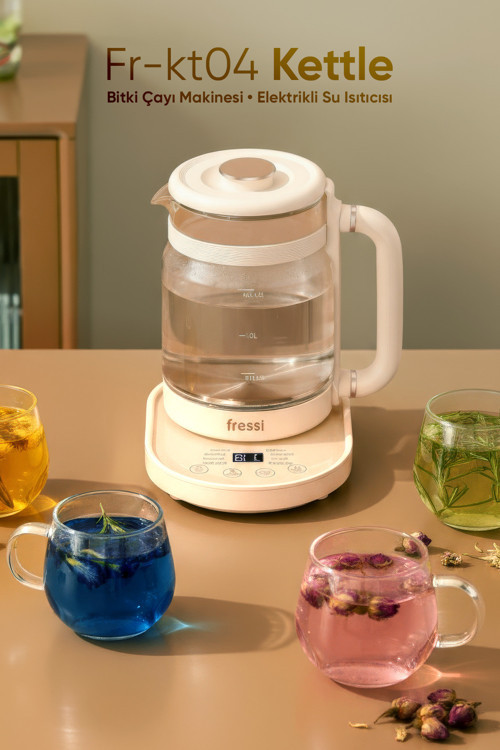 Dijital Göstergeli Elektrikli Cam Su Isıtıcısı Kettle Bitki Çayı Makinesi 1,6L 800W Fr-Kt04