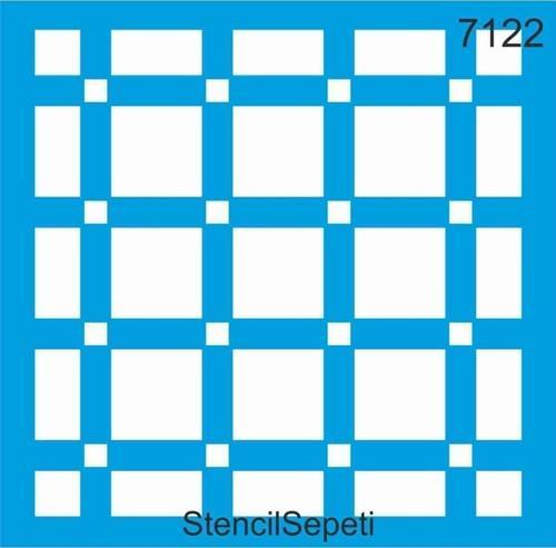 Geometrik Kare Deseni Stencil Şablon St7122 20x20 Cm