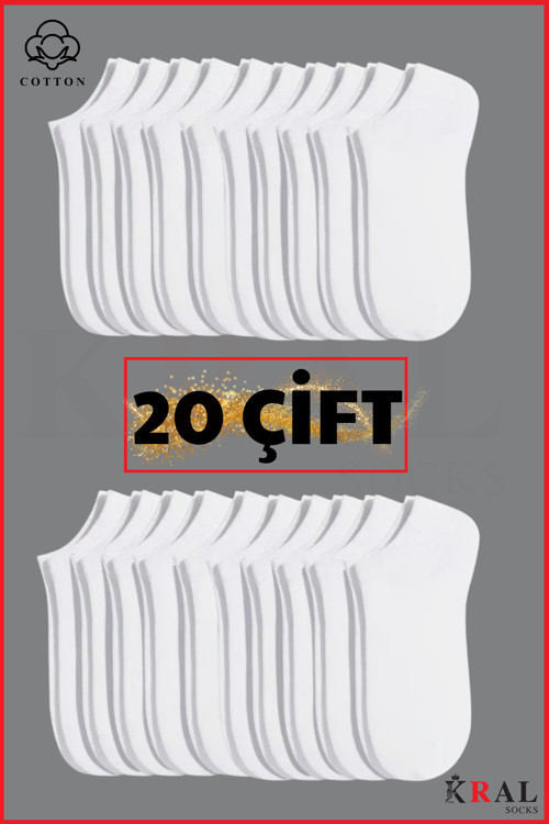 Kadın - Erkek (20 Çift ) Düz Desen Ekonomik Bilek Boy Patik Çorap