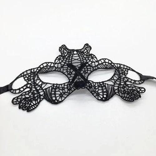 BFS   Siyah Renk Dantel Kesim Dantel İşlemeli Balo Parti Maskesi 11 No