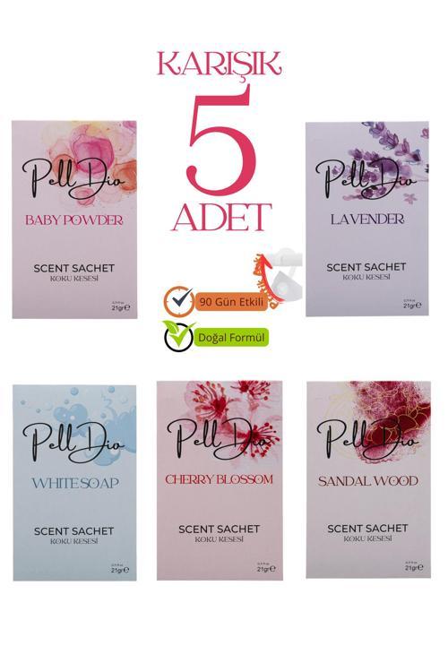 5'Li Karışık Çekmece Dolap Ve Ayakkabılık Çekmece Parfümlü Kese Kokusu Oda Koku Kesesi