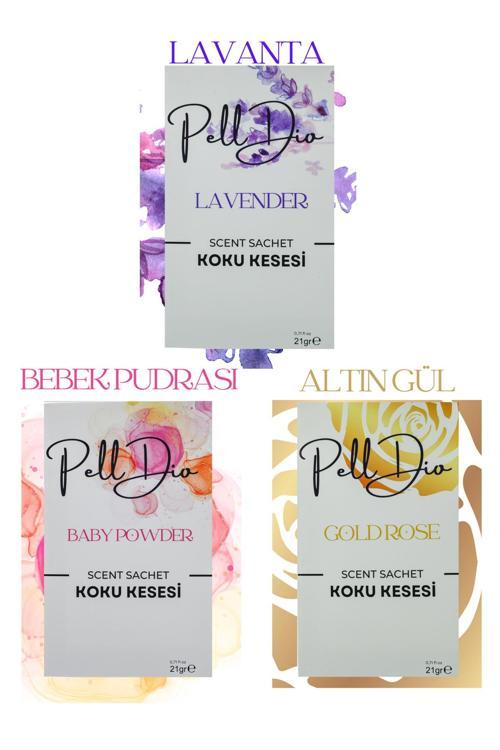 3'Lü Bebek Pudrası -Lavanta - Altın Gül Dolap, Ayakkabılık Ve Çekmece Kokusu-4
