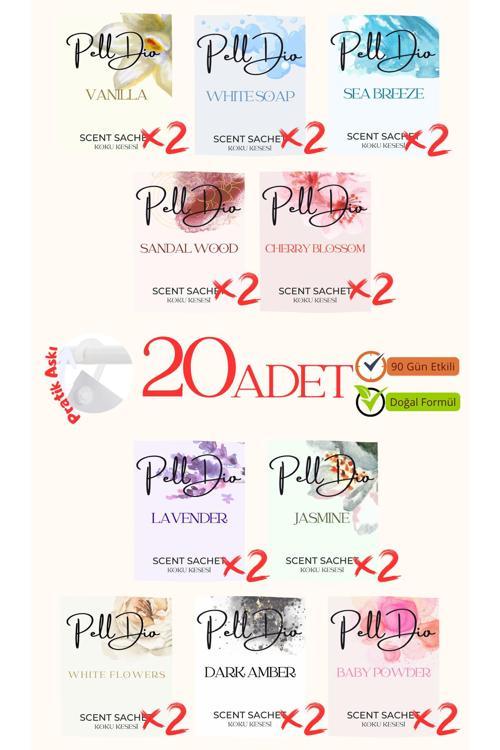 20'Li Karışık Dolap Ayakkabılık Ve Çekmece Parfümlü Kese Kokusu Oda Koku Kesesi