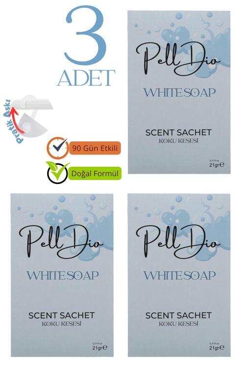 3'Lü Beyaz Sabundolap Ayakkabılık Ve Çekmece Parfümlü Kese Kokusu Oda Koku Kesesi
