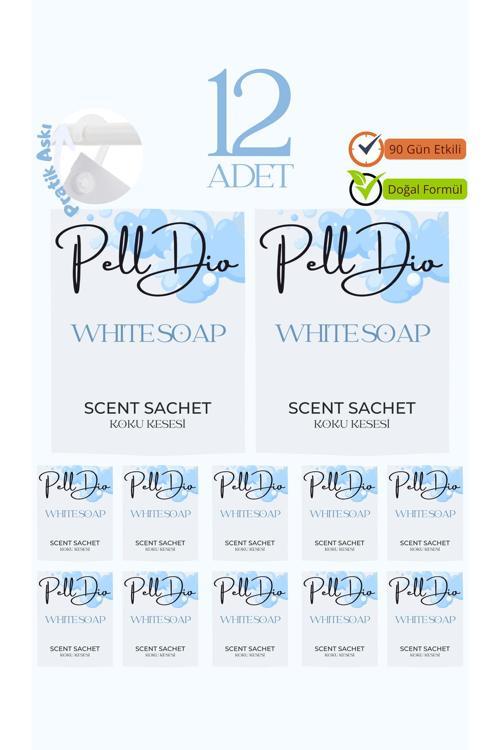 12'Li Beyaz Sabun Ayakkabılık Dolap Ve Çekmece Parfümlü Kese Kokusu Oda Koku Kesesi