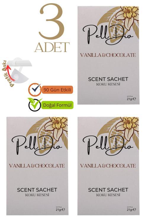3'Lü Vanilya Ve Çikolata Dolap Ayakkabılık Ve Çekmece Parfümlü Kese Kokusu Oda Koku Kesesi