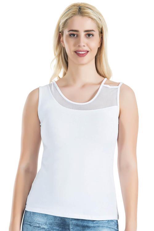 Geniş Transparan Askılı Kadın Atlet 180