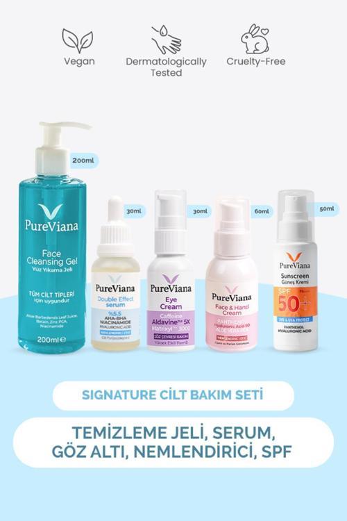 Signature Cilt Bakım Seti – 5’li – Temizleme, Serum, Göz Altı, Nem, Spf