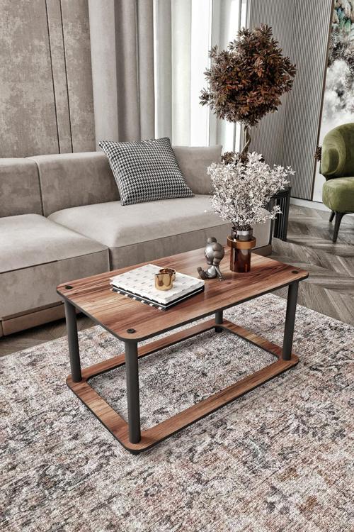 HOLE Masivo Orta Sehpa 68x42 DİKDÖRTGEN MADRAN CEVİZ