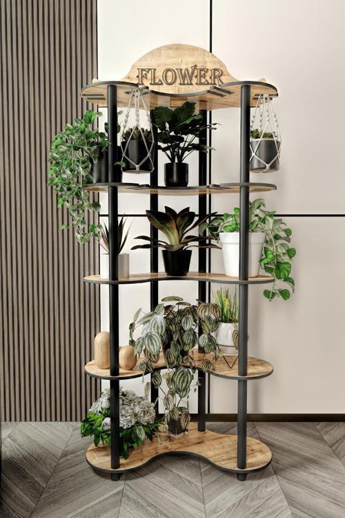 MİMOSA ÇİÇEKLİK SAKSILIK ÇOK AMAÇLI RAFI MEŞE