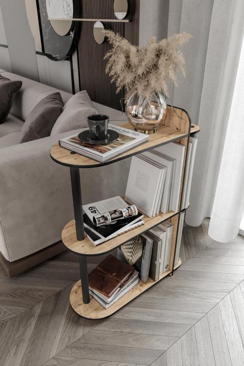 Dekoratif Yan Sehpa Meşe