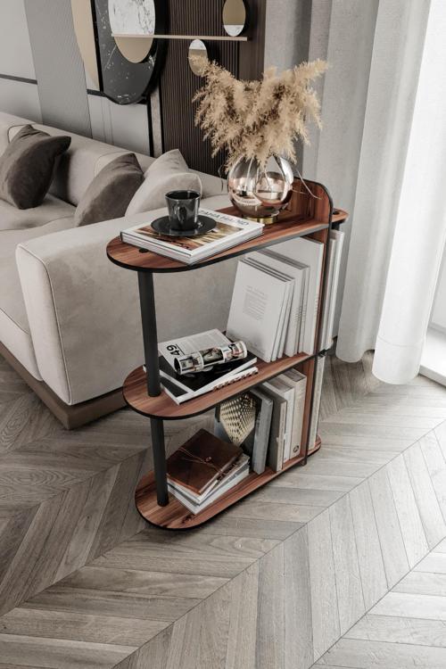 Dekoratif Yan Sehpa Ceviz