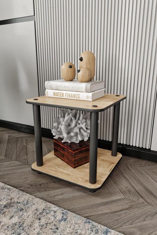 Dekoratif MASİVO KİTAPLIK 2 Katlı 34x34 Dikdörtgen Çok Amaçlı Raf SAFİR MEŞE