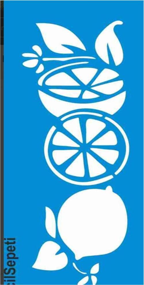 Limon Deseni Stencil Şablon St7418 10x30cm