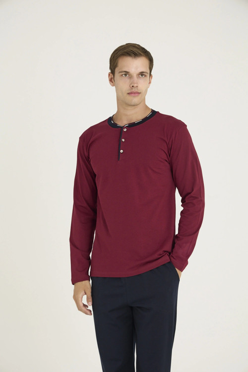 9245 Erkek Midi Yaka Pijama Takım