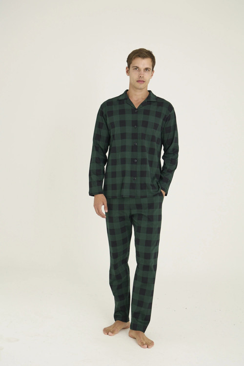 9209 Erkek Apaj Yaka Pijama Takım